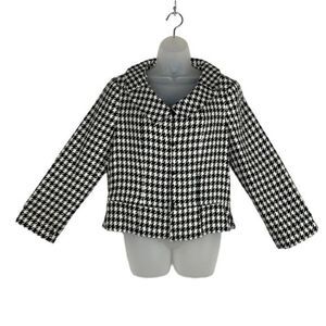 Metrostyle Black & White Houndstooth Cropped Jacket Sz 12